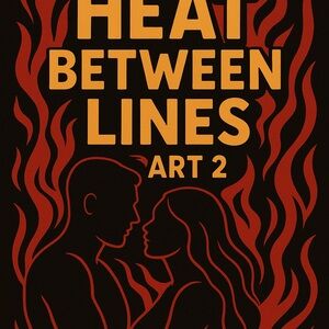 Heat Between Lines Art 2 - Black and Orange Wall Art